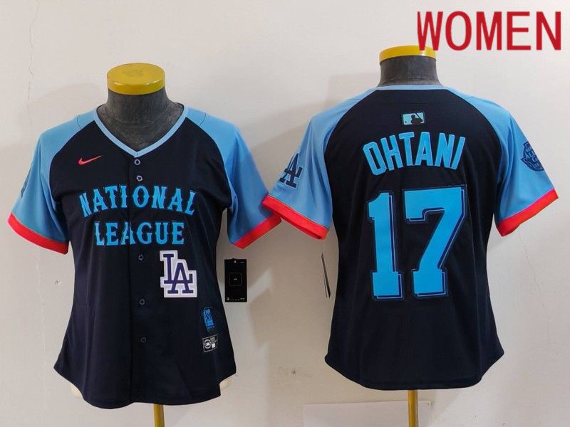 Women Los Angeles Dodgers 17 Ohtani Blue All star 2024 Nike MLB Jersey style 8015